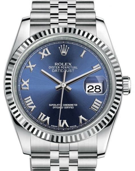 rolex datejust blue dial roman numerals 116234|Rolex Datejust 36mm 116234.